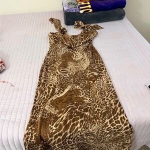 See You Monday Brown Animal Print Dress